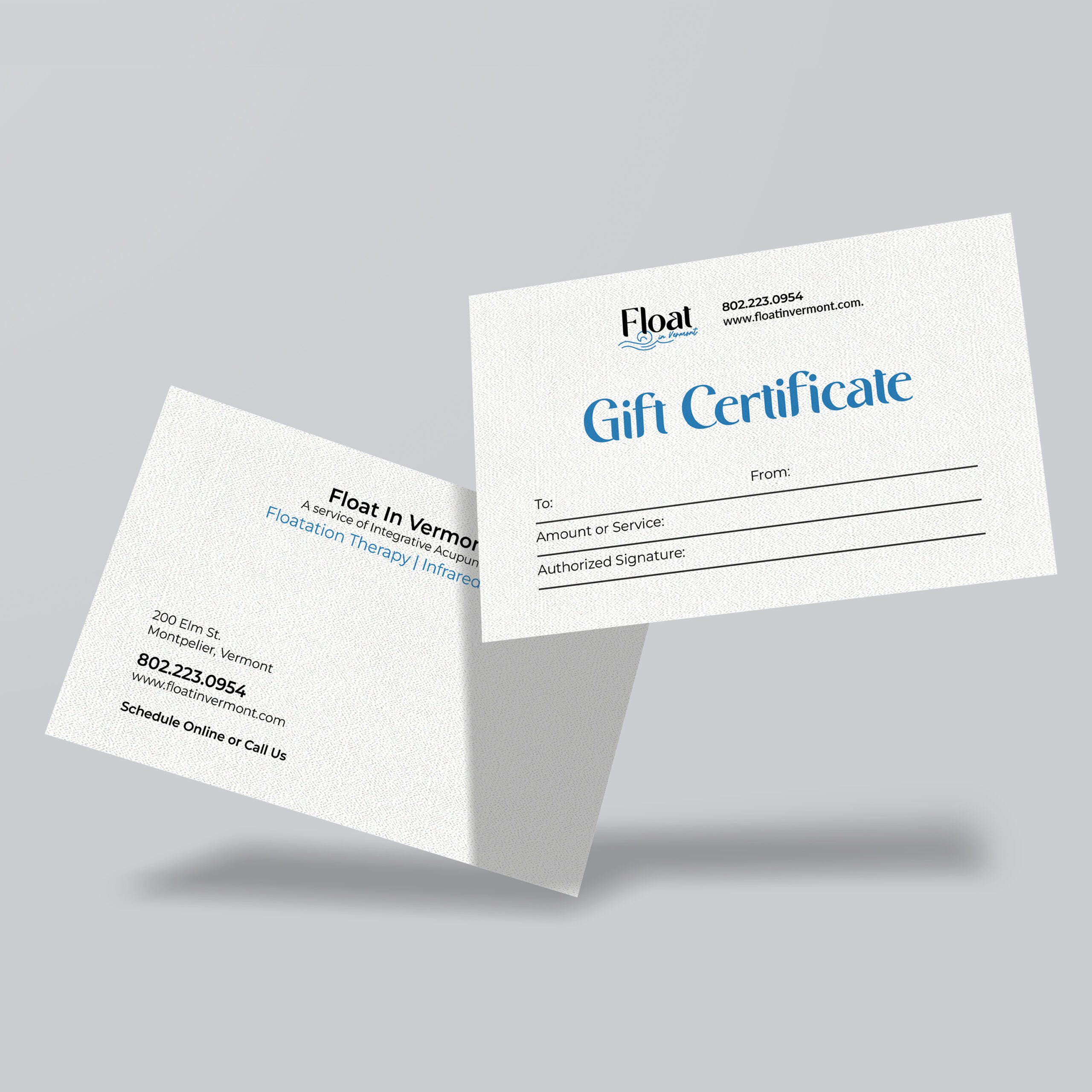 Float In Vermont Gift Card Mock Up copy 2