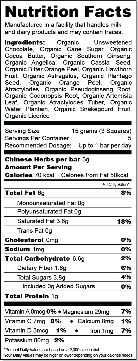 ChiChi Chocolate nutrition facts