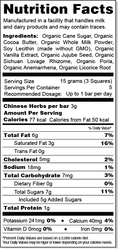 ChiChi Chocolate nutrition facts
