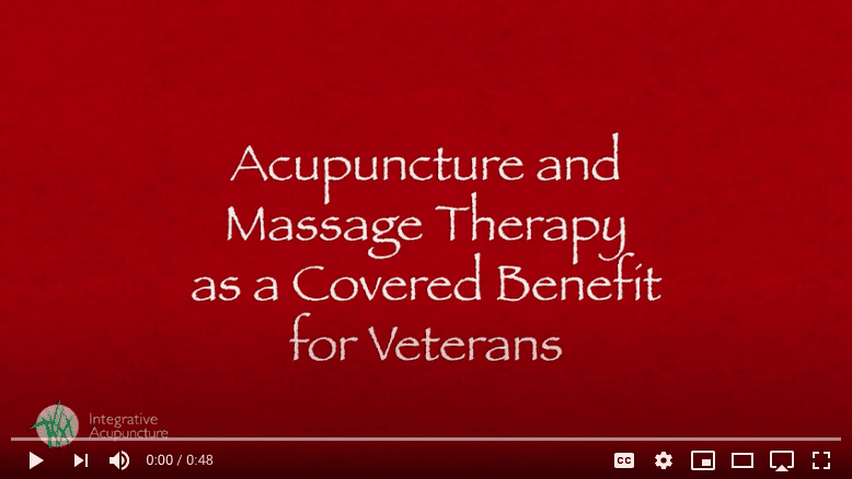 Acupuncture and Massage therapy as a covered benefit for veterans