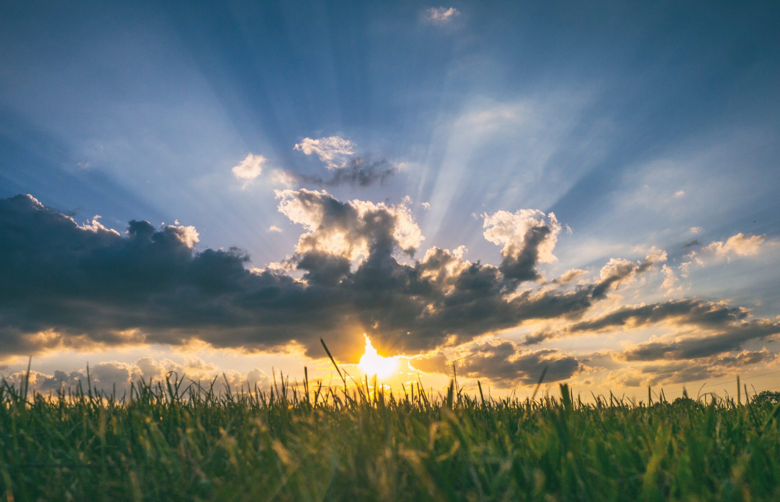 Sun shining through clouds