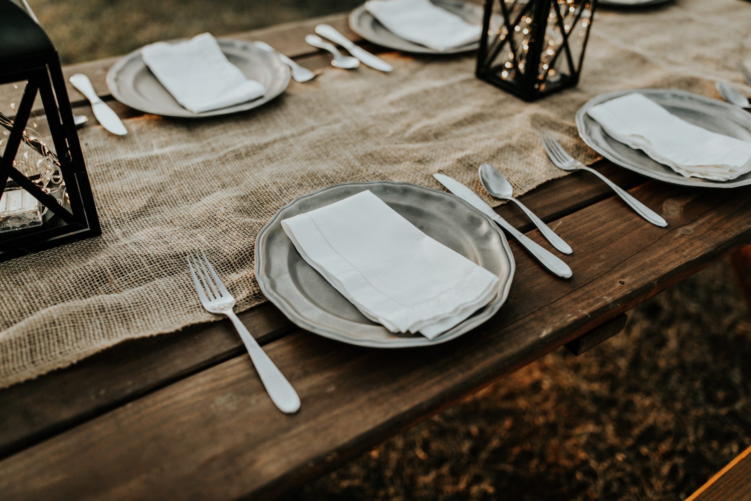 table set for a meal: thanksgiving