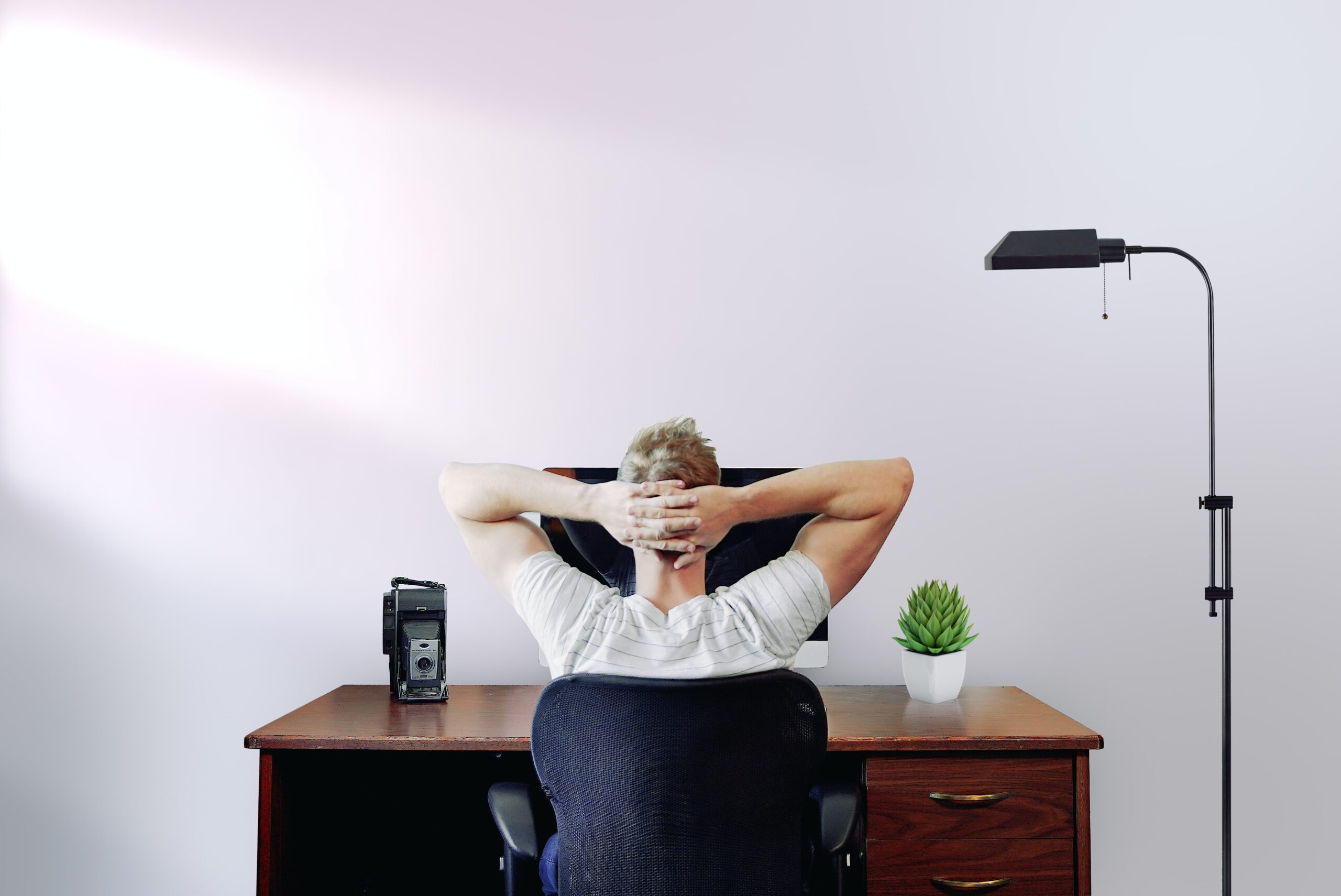 Stretching at desk