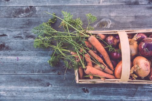 Root Vegetables in a Basket